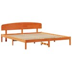 vidaXL Cadre de lit avec tête de lit Brun cire 200 x 200 cm Pin massif