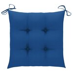 vidaXL Chaises de jardin et coussins bleu lot de 4 Bois de teck massif