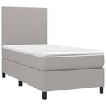 vidaXL Sommier à lattes de lit et matelas et LED Gris clair 100x200 cm