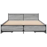 vidaXL Cadre de lit avec tiroirs sans matelas sonoma gris 140x200 cm