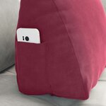 vidaXL Coussin de Dos Bordeaux 45 x 20 x 35 cm Tissu en velours côtelé