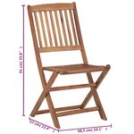 vidaXL Chaises pliables de jardin lot de 6 avec coussins Bois d'acacia