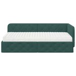 vidaXL Cadre de lit d'angle Vert foncé 100 x 200 cm Velours