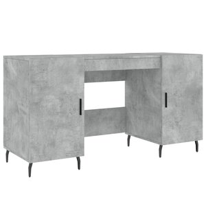 Bureau table poste de travail meuble d'ordinateur informatique étude 140 x 50 x 75 cm bois d'ingénierie gris 02_0023843