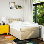 vidaXL Sommier à lattes de lit avec matelas Crème 120x200 cm Tissu