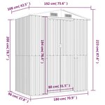 vidaXL Abri de jardin Anthracite 192x108x223 cm Acier galvanisé