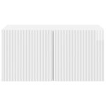 vidaXL Meuble TV mural Montage mural Blanc brillant 59 5 x 41 x 30 cm