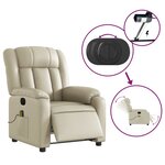 vidaXL Fauteuil de massage inclinable électrique crème similicuir
