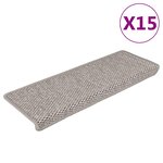 vidaXL Tapis d'escalier autocollants 15 Pièces 65x21x4 cm Argenté