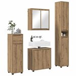 vidaXL Ensemble de mobilier de salle de bain 4 Pièces Chêne artisanal