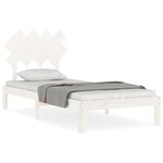 vidaXL Cadre de lit avec tête de lit blanc 90x200 cm bois massif