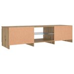 vidaXL Meuble TV avec lumières LED chêne artisanal bois d'ingénierie
