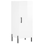 vidaXL Buffet Blanc brillant 34 5x34x90 cm Bois d'ingénierie