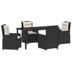 Ensemble de salle à manger de jardin 5 pièces vidaXL Noir Poly Rotin