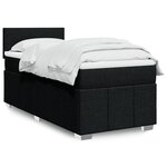 vidaXL Sommier à lattes de lit avec matelas Noir 90x190 cm Tissu