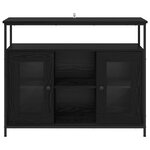 vidaXL Buffet Chêne noir 100 x 35 x 80 cm Bois d'ingénierie