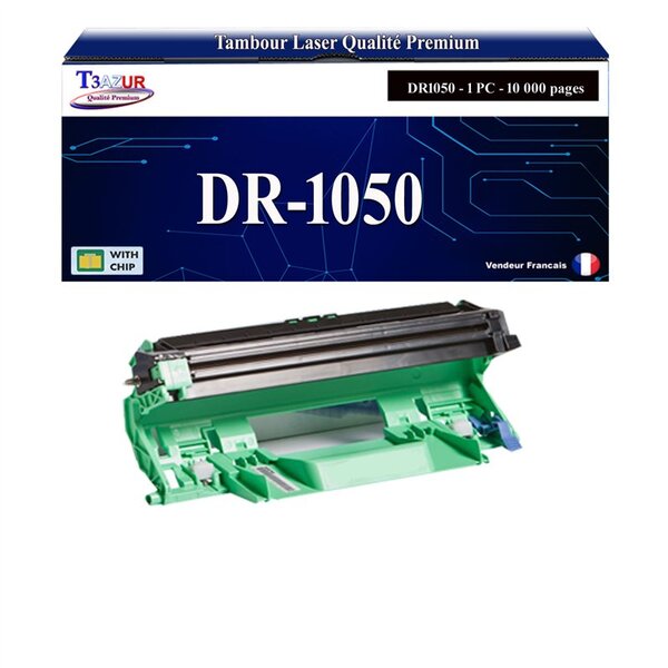 Kit Tambour compatible avec Brother DR1050 pour Brother DCP1510  DCP1512  DCP1610W  DCP1612W - 10 000 pages - T3AZUR