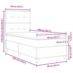vidaXL Lit Box Spring avec Matelas & LED Marron Foncé 90x200 cm Tissu