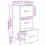 vidaXL Buffet chêne artisanal 34 5 x 34 x 90 cm Bois d'ingénierie