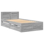 vidaXL Cadre de lit et tête de lit sans matelas sonoma gris 90x200 cm