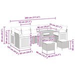 vidaXL Ensemble de canapé de jardin avec coussin 13 Pièces Noir polyrotin