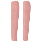 vidaXL Tête de lit avec oreilles Rose 163x23x118/128 cm Velours
