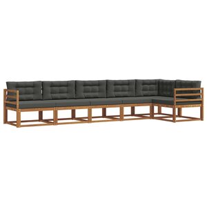 vidaXL Ensemble de canapés d'extérieur 6 Pièces Naturel et Anthracite