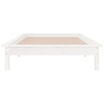vidaXL Cadre de lit à LED sans matelas blanc 100x200 cm bois massif