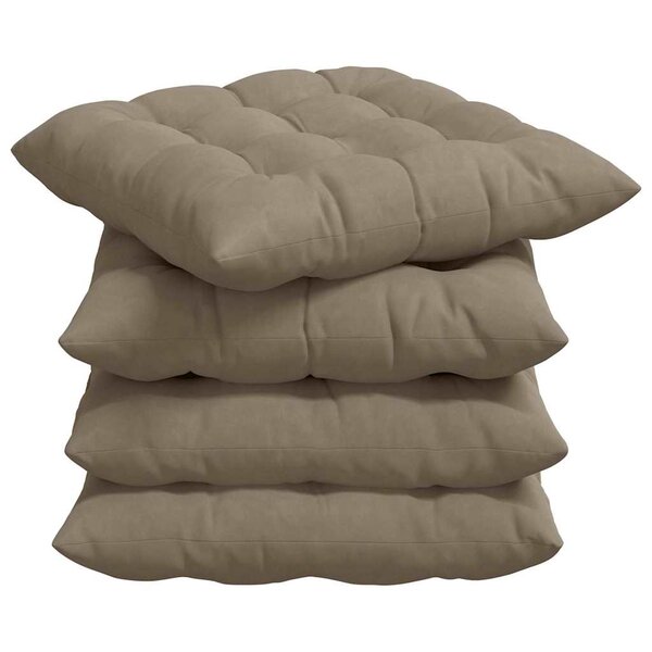 vidaXL Coussins de siège 4 pc Microfibre Taupe 40 x 40 x 6 cm