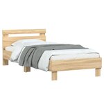 vidaXL Cadre de lit sans matelas avec tête de lit 90x200 cm