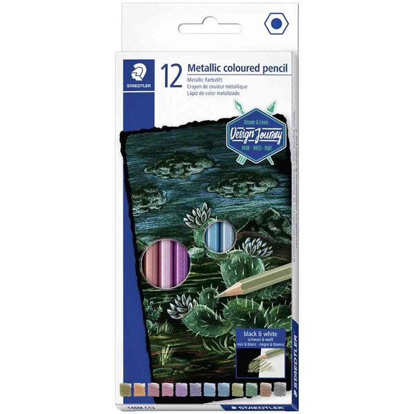 Crayon de couleur métallisé  étui carton de 12 staedtler
