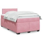 vidaXL Sommier à lattes de lit avec matelas rose 120x190 cm velours