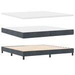 Lit Box Spring avec Matelas Gris Foncé 200x200 cm Velours
