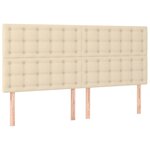 vidaXL Sommier à lattes de lit et matelas et LED Crème 200x200cm Tissu