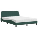 vidaXL Lit avec matelas vert foncé 120x200 cm velours