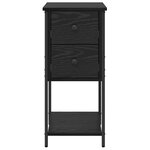 vidaXL Cabinet de chevet avec tiroir 2 Pièces Chêne noir 32 x 42 x 70 cm