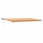 vidaXL Auvent Rétractable jaune et orange 600 ×300 cm tissu