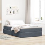 vidaXL Lit avec rangement et matelas Gris foncé 120 x 190 cm Velours