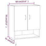 vidaXL Armoire murale Sonoma gris 60x31x70 cm Bois d'ingénierie