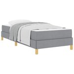vidaXL Lit à ressorts avec matelas Gris clair 90 x 200 cm tissu