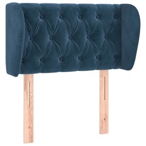 vidaXL Tête de lit avec oreilles Bleu foncé 83x23x78/88 cm Velours