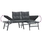 vidaXL Ensemble de bancs de jardin avec coussins 3 Pièces noir