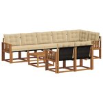 vidaXL Ensemble de canapés d'extérieur 9 pc Naturel et Beige