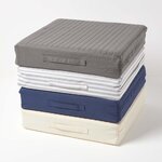 Coussin d'assise déhoussable en coton  Gris rayé - HOMESCAPES