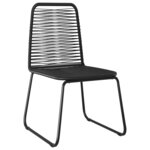 vidaXL Ensemble de salle à manger pour jardin 9 Pièces Noir