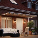 vidaXL Auvent rétractable électrique Vert et jaune 4 × 3 m