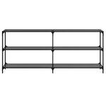 vidaXL Table console avec dessus en verre noir 194 5x30x81 cm acier