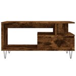 vidaXL Table basse Chêne fumé 90x49x45 cm Bois d'ingénierie