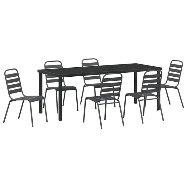 vidaXL Ensemble de salle à manger pour jardin 7 Pièces Anthracite
