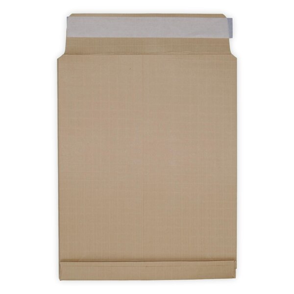Lot de 20 enveloppes pochettes kraft armé à soufflet marron 260 x 330 + 30 mm